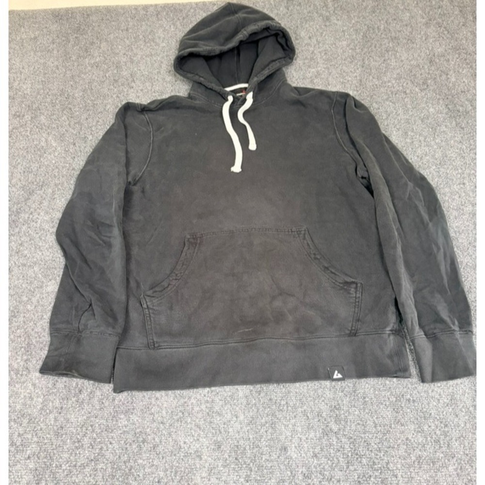 American Giant Men's  Black Hoodie Pullover Drawstring Size M Heavyweight Cotton